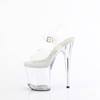 Pleaser - TREASURE808FLA Sandale à bride à la cheville, Pole dance chaussures - Transparent Product image